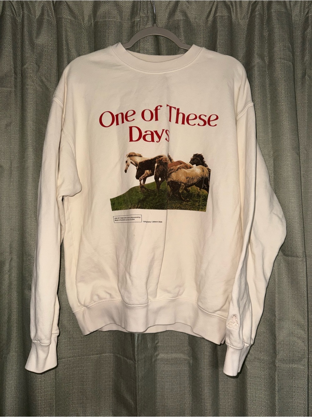 One of These Days White Graphic Crewneck Sweatshirt Seager